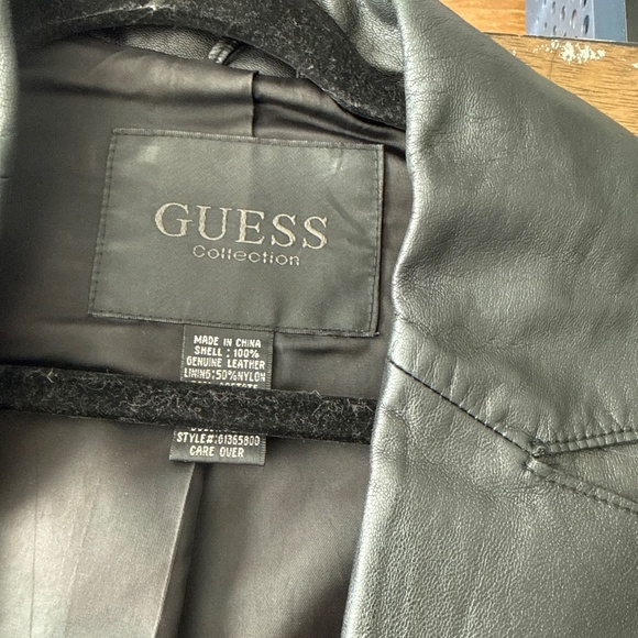 GUESS Collection Genuine Leather Long Trench Coat – Size L - Picture 2 of 2